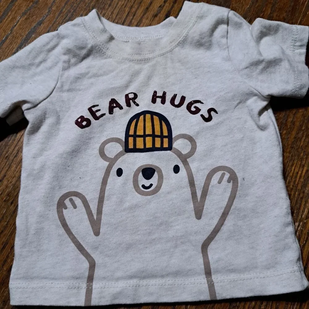 Infant Boys Long Sleeve Footed Sleep and Bear Hugs Long Sleeve Shirt Top